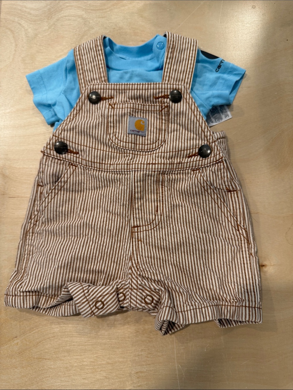 Carhartt Striped Short Overalls